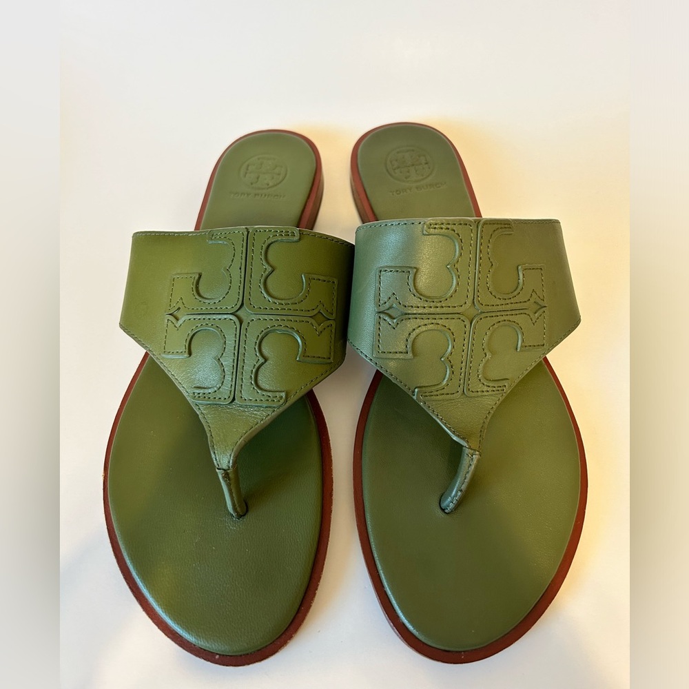 Tori Burch, Sage Green sandals, leather size 7 1/2 US